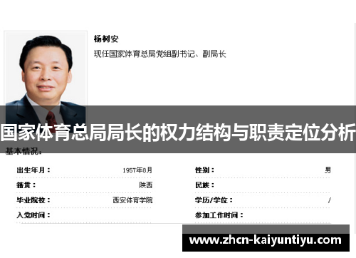国家体育总局局长的权力结构与职责定位分析